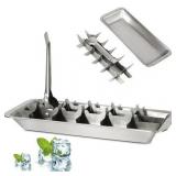 Stainless Steel Ice Tray with Lever 18-Slot