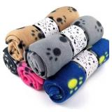 5pk Livhil Fleece Dog Paw Blanket 38x27in