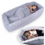 Comfy Human Cuddle Beds 70x30in Washable Faux Fur