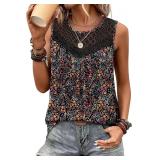 2XL XIEERDUO Womens Tank Tops Sleeveless Lace Top