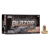 50rds CCI Blazer .45 ACP 230gr Handgun Ammo