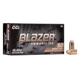 50rds CCI Blazer .45 ACP 230gr Handgun Ammo
