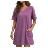 XXL Marvmys Women Cotton Nightgown Oversized Dress