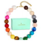 LILIE&WHITE Colorful Bead Necklace 17x1.8in