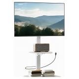 Perlegear Floor TV Stand w/Power Outlet 32-75in