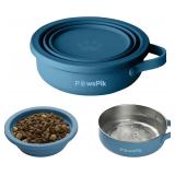 2-in-1 Travel Pet Bowl: Collapsible Silicone