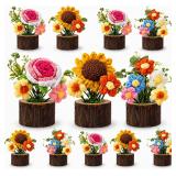 12pc Crochet Flower Pot Gift Set Giegxin