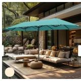 13ft Double-Sided Turquoise Umbrella