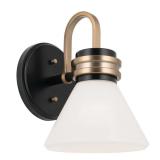 9.5in 1-Light Black Sconce Farum