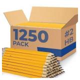 1250pk Rosmonde Yellow Pencils Bulk HB #2
