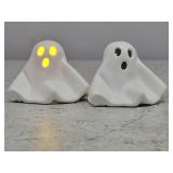 2pc Ceramic Ghost Figurine 3in