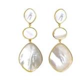 Abalone 3 Stone Drop Earings