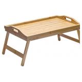 Bamboo Bed Tray Table with Foldable Legs
