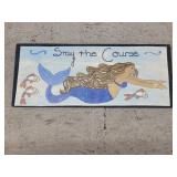 Stay the Course Mermaid Painting, 17x7in