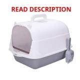 Stgfyxgs Cat Toilet Enclosed Lid Gray/White