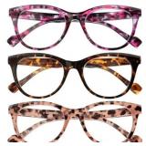 3pk LotFancy Blue Light Blocking Glasses, +1.25