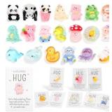 20 Sets Pocket Hug Mini Resin Animal Cards