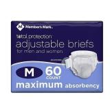 60ct Size M Members Mark Total Protection Briefs