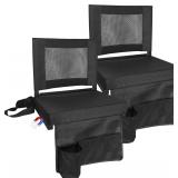 2pk Bleacher Seats with Back Support, Black