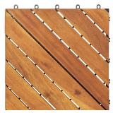 10pc Square Flooring Wood Tiles 12x12in