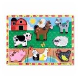 9pc Melissa & Doug Farm Chunky Puzzle