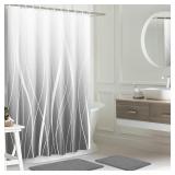 Shower Curtain Set w-Rugs 72x72in