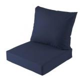 2pc Homes & Gardens 24x24 Navy Cushion Seat Set