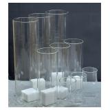 9pc Assorted Glass Tube Vases