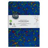 Core Kitchen Rainbow Confetti Blue Platter 12x18in