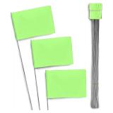 100pc AdirPro Stake Flags Lime 2x3in