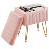 Vanity Stool Chair w/Storage 18.9x16x12.2in