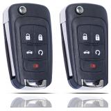 SUPALAND 2pc Chevy Flip Key Fob Shell 2010-2019