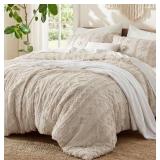 3pc OS Queen Bedsure Boho Comforter Set 98x98in