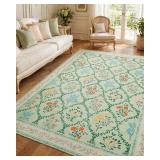 YIHOUSE Washable Area Rug, Green, 8x10ft