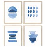 4pk Haus and Hues Blue Abstract Art, 16x20in