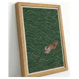 Framed Japan Tiger Canvas Wall Art 16x24in