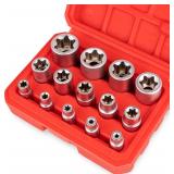 14pc E-Torx Socket Set 1/4-1/2in Drive Case