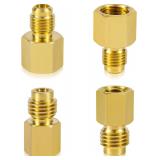 4pk Brass Refrigerant Tank Adapter 1/4 1/2 ACME