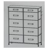 10 Drawer Fabric Wood Decal Dresser