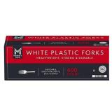 600ct Members Mark White Plastic Forks 6.4in