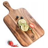 2pc Acacia Wood Cutting Board 14x7in with Handle