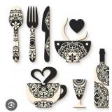 8pc 2D Flat Wooden WalDecor Set