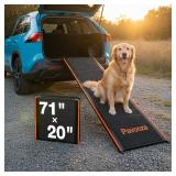 71in Extra Wide Folding Dog Ramp for Car, 250 lbs