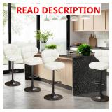 4pc Adjustable Swivel Bar Stool Set White