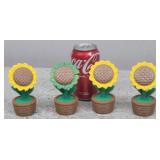 4pk 3D Printed Sunflower Figures 4.5in