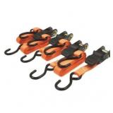 4pc Ratcheting Strap Tie Down, 1500lb