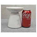 5.5in Marble Pedestal 3-Wick Candle Holder