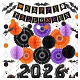 39pc Halloween Party Decorations, Paper Fans