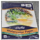 50 Sheets White 140lb Watercolor Paper 9x12in