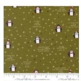 Chilly Mr Penguin Pine Cotton Fabric 44in